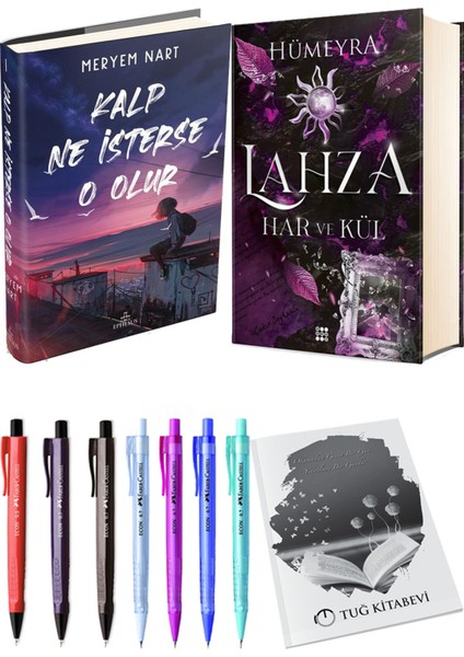 Lahza 2 Har ve Kül Ciltli ve Kalp Ne İsterse O Olur 1 Ciltli Meryem Nart 2'li Set + Hediyeli