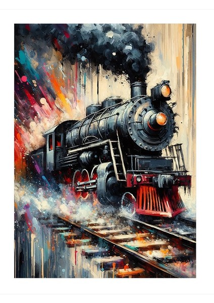 Buharlı Tren Modern Mdf Tablo 25cmx 35cm