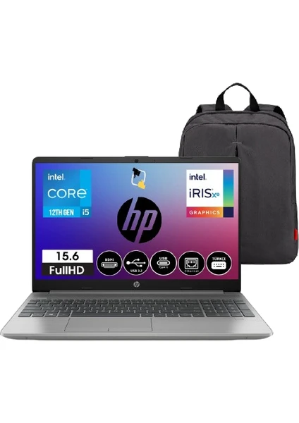 Hp 250 G9 9M3G5AT I5-1235U 16GB 512GB SSD 15.6" Fullhd Windows 11 Pro Dizüstü Bilgisayar+Snertech Çanta