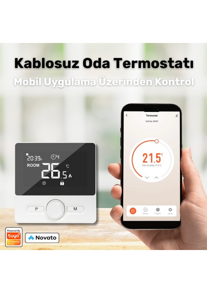 Wifi Kablosuz Akıllı Oda Termostatı ( Tuya - Smart Life Uyumlu)