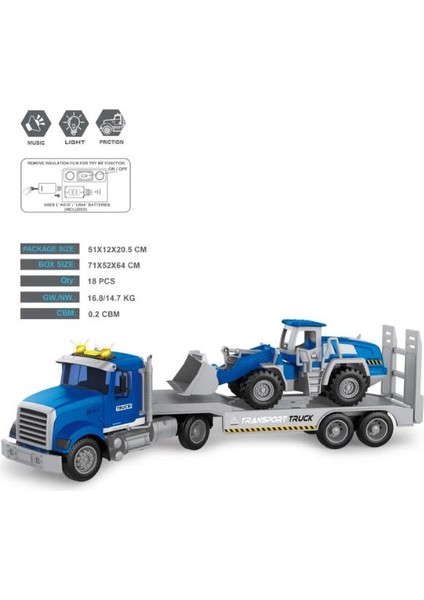Sesli ve Işıklı Kepçe Dozer Taşıyıcı Tır PY6812B