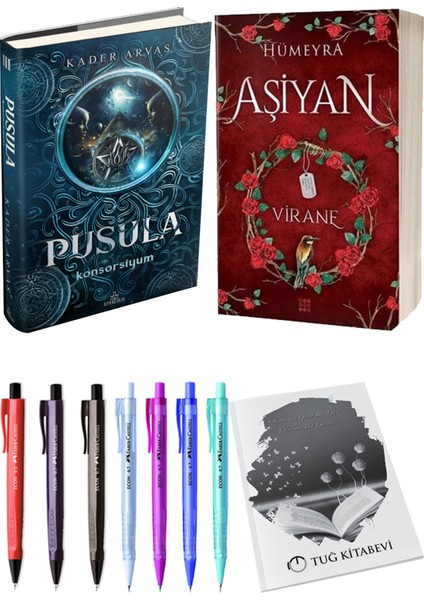 Aşiyan 1 Virane Ciltli ve Pusula 3 Konsorsiyum Ciltli Kader Arvas 2'li Set + Hediyeli