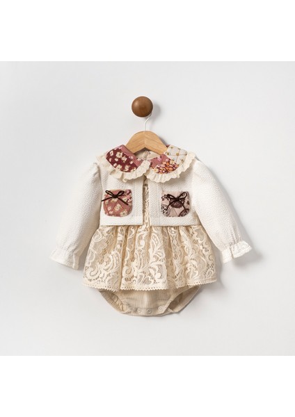 Butterflykız Bolerolu Kız Bebek Romper