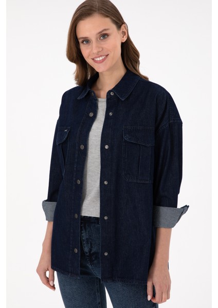Kadın Mavi Gömlek Jean 50291123-DN0022 modelleri