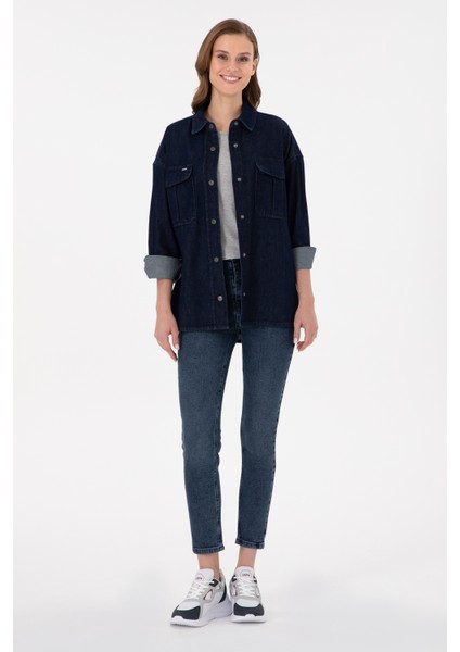 Kadın Mavi Gömlek Jean 50291123-DN0022 fırsatları