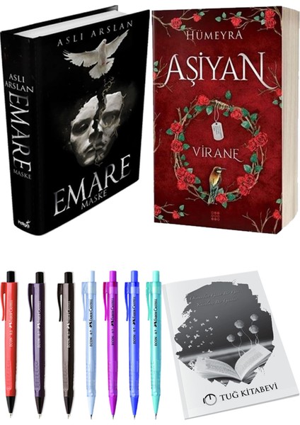 Aşiyan 1 Virane Ciltli ve Emare Maske Ciltli Aslı Arslan 2'li Set + Hediyeli