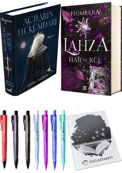 Lahza 2 Har ve Kül Ciltli ve Acıların Hükümdarı Ciltli Adora Yağmur 2'li Set + Hediyeli
