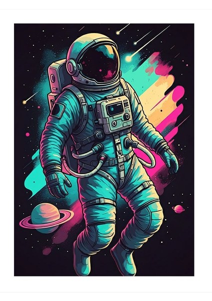 Neon Astronot Tasarım Mdf Tablo 25cmx 35cm