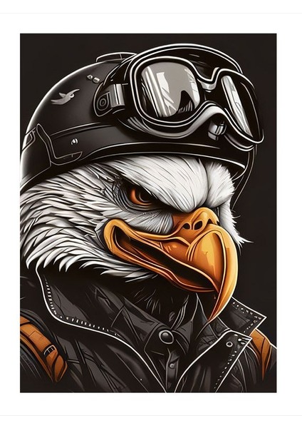 Pilot Kartal Desenli Mdf Tablo 35cm X50cm