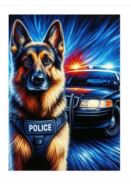 Polis Köpeği Art Mdf Tablo 35cm X50cm