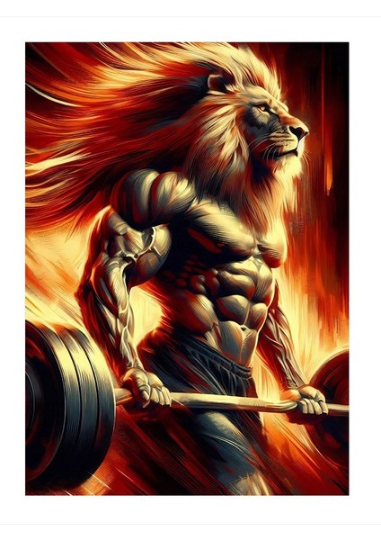 Alevli Sporcu Aslan Art Mdf Tablo 35cm X50cm