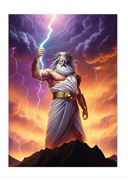Şimşek Çağıran Tanrı Figürü Tasarım Mdf Tablo 25cmx 35cm