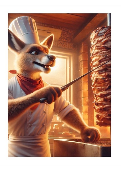 Dönerci Kanguru Model Mdf Tablo 25cmx 35cm