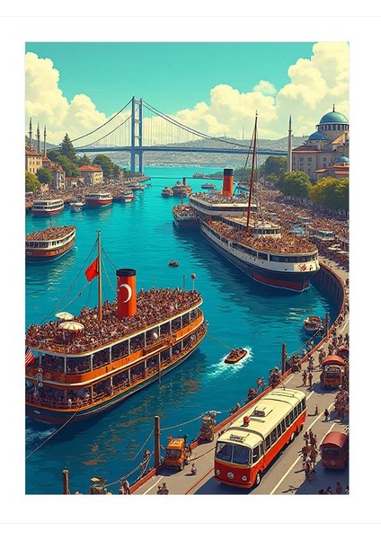 Istanbul Limanı Art Mdf Tablo 25cmx 35cm