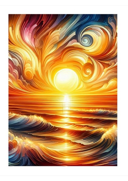 Gökkuşağı Güneş Manzarası Art Mdf Poster 35cm X50cm