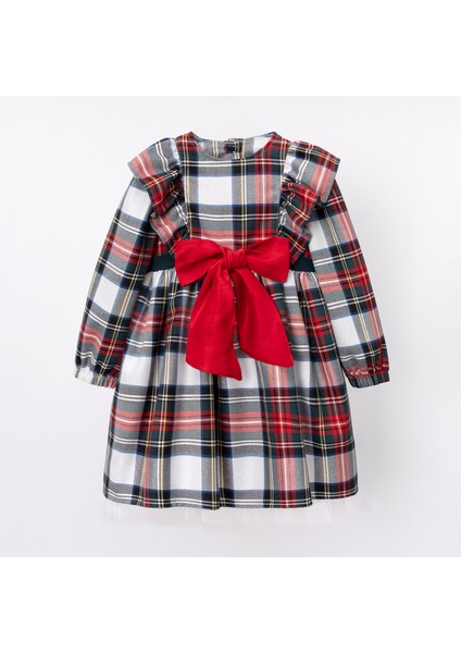 Cindy Ekoseli Kız Bebek Elbise