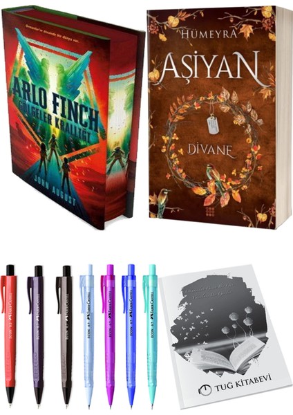 Aşiyan 2 Divane Ciltli ve Arlo Finch Gölgeler Krallığı Ciltli John August 2'li Set + Hediyeli