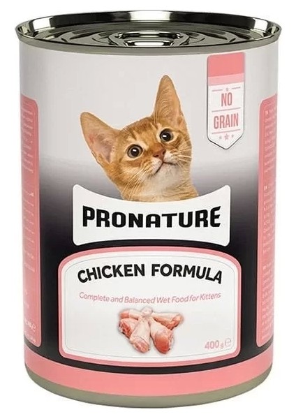 Populermarketim - Pronature Tahılsız Tavuklu Ezme Yavru Konserve Kedi Maması 400 gr