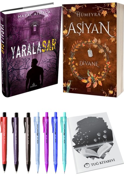 Aşiyan 2 Divane Ciltli ve Ephesus Yayınları Yaralasar 3 Ciltli Maral Atmaca 2'li Set + Hediyeli