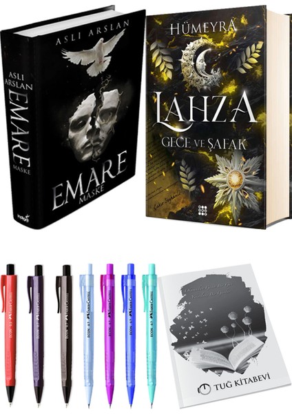 Lahza 3 Gece ve Şafak Ciltli ve Emare Maske Ciltli Aslı Arslan 2'li Set + Hediyeli