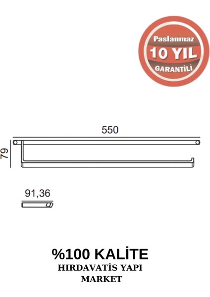Paslanmaz Pirinç Mercan Uzun Havluluk 50CM fiyatları