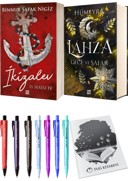 Lahza 3 Gece ve Şafak Ciltli ve İs Serisi 4 İkizalev Ciltli Binnur Şafak Nigiz 2'li Set + Hediyeli