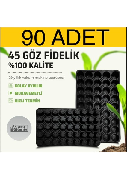 90 Adet 45 Göz Fide Viyolü Ekonomik Paket Viyol Fidelik Fide Altlığı Tohum Yetiştirme Kabı