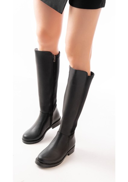 Siyah Arka Streç Fermuarlı Günlük Kadın ÇIZME165-305BAYAN Çizme fırsatları
