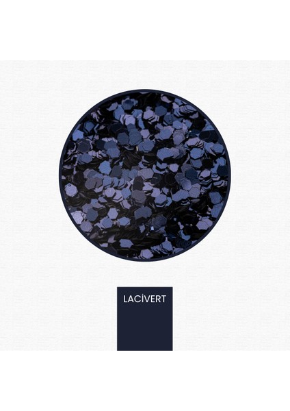 Lacivert Glitter Altıgen Epoksi-Nail Art-Makyaj Süsleme Pulu