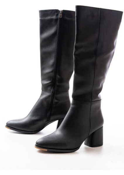 Siyah Topuklu Fermuarlı Günlük Kadın ÇIZMERS-2432BAYAN Çizme fırsatları