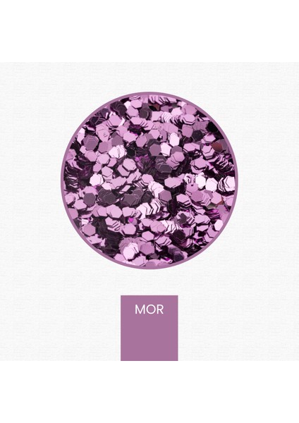 Mor Glitter Altıgen Epoksi-Nail Art-Makyaj Süsleme Pulu