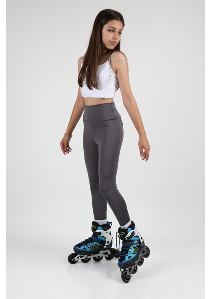 Kız Çocuk Yüksek Bel, Koşu, Yürüyüş, Casual, Spor, Atletik, Egzersiz, Fittness Tayt fiyatları