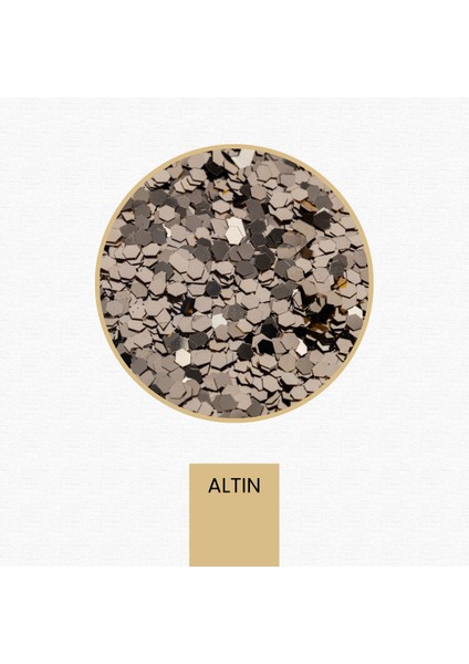 Altın Glitter Altıgen Epoksi-Nail Art-Makyaj Süsleme Pulu
