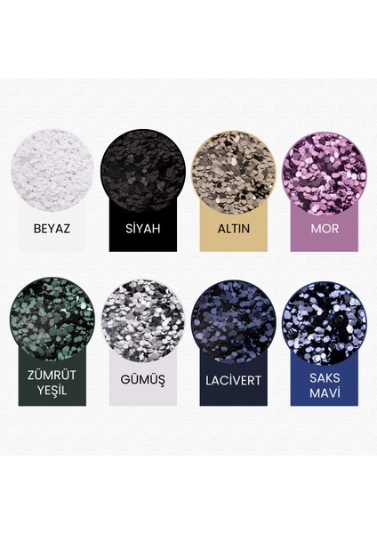 Glitter Set 8 Renk Altıgen Epoksi-Nail Art-Makyaj Süsleme Pulu