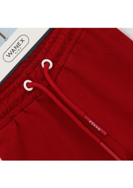 Erkek Çocuk Ayıcık Desenli Sweat Takım - 11577 - Vanilya - Bordo