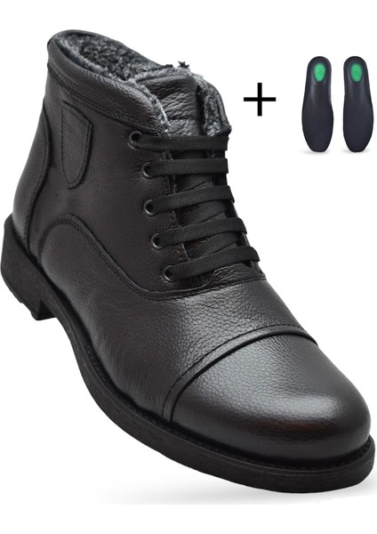 TAB3407 Içi Kürklü Hakiki Deri Erkek Bot Ayakkabı Ortopedik Taban Fermuarlı Deri Erkek Bot fiyatları