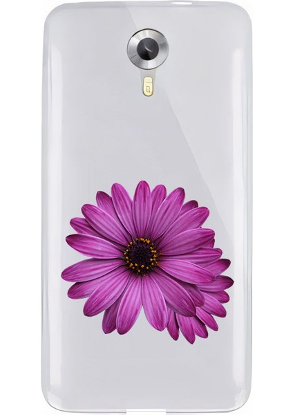 General Mobile 4g Uyumlu Mor Çiçek Desenli Silikon Kılıf