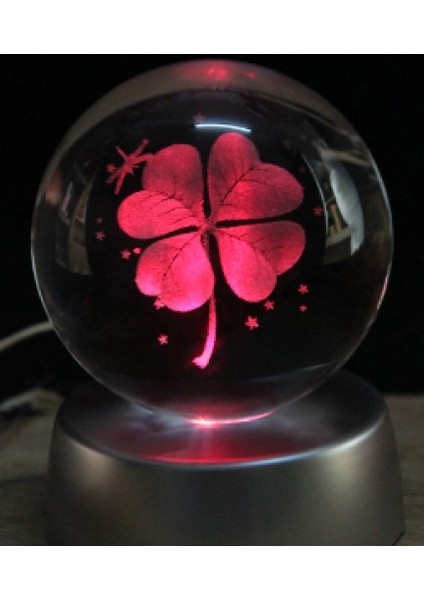 Yonca Plastik Altlıklı Işıklı Cam Küre