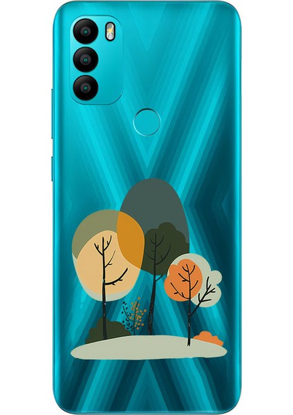 General Mobile GM21 Plus Uyumlu Orman Ağaçları Desenli Silikon Kılıf