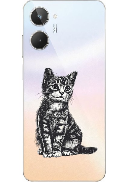 Realme 10 4g Uyumlu Yavru Kedi Desenli Silikon Kılıf