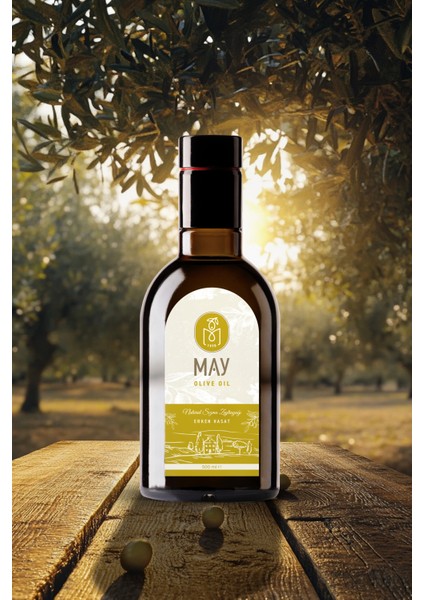Soğuk Sıkım Erken Hasat Doğal Sızma Zeytinyağı – 500 ML | MAY Olive Oil