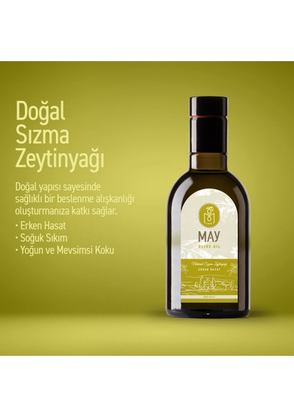 Soğuk Sıkım Erken Hasat Doğal Sızma Zeytinyağı – 500 ML | MAY Olive Oil modelleri