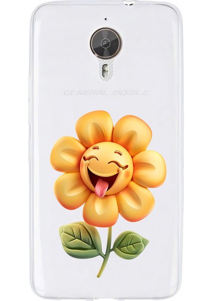 General Mobile Gm5 Plus Uyumlu Gülümseyen Çiçek Desenli Silikon Kılıf