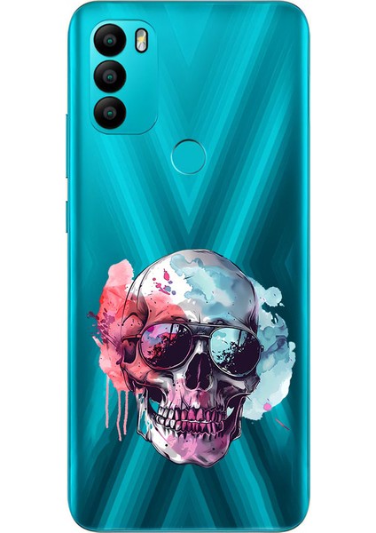 General Mobile GM21 Plus Uyumlu Renkli Kafatası Desenli Silikon Kılıf