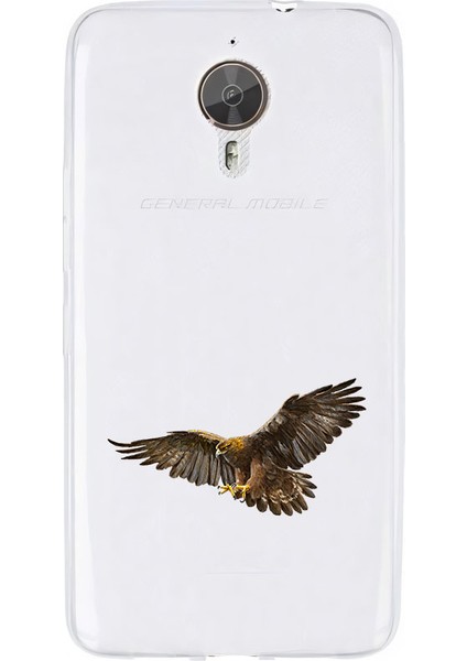 General Mobile Gm5 Plus Uyumlu Uçan Kartal Desenli Silikon Kılıf