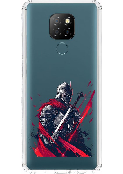 General Mobile GM20 Uyumlu Kırmızı Pelerinli Samuray Desenli Silikon Kılıf