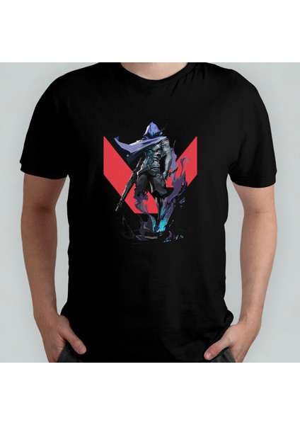 Valorant Omen Pamuklu Bisiklet Yaka T-Shirt Model 1