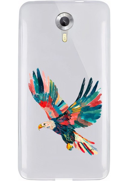 General Mobile 4g Uyumlu Renkli Kartal Desenli Silikon Kılıf