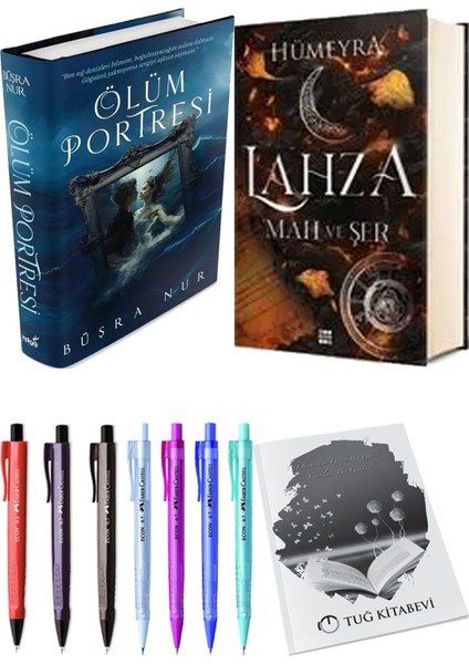 Lahza 1 Mah ve Şer Ciltli ve Ölüm Portresi Ciltli Büşra Nur 2'li Set + Hediyeli