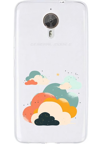 General Mobile Gm5 Plus Uyumlu Bulutlu Gökyüzü Desenli Silikon Kılıf